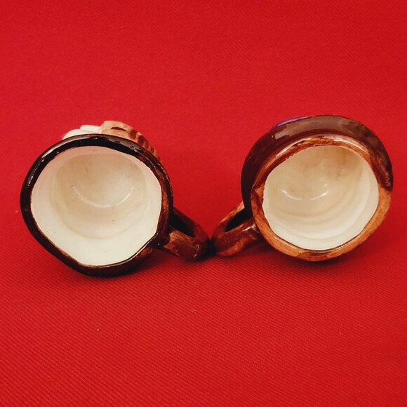 Vintage Small Toby Mugs with Brown Bowler Hat Set of 2 - Picture 6 of 11